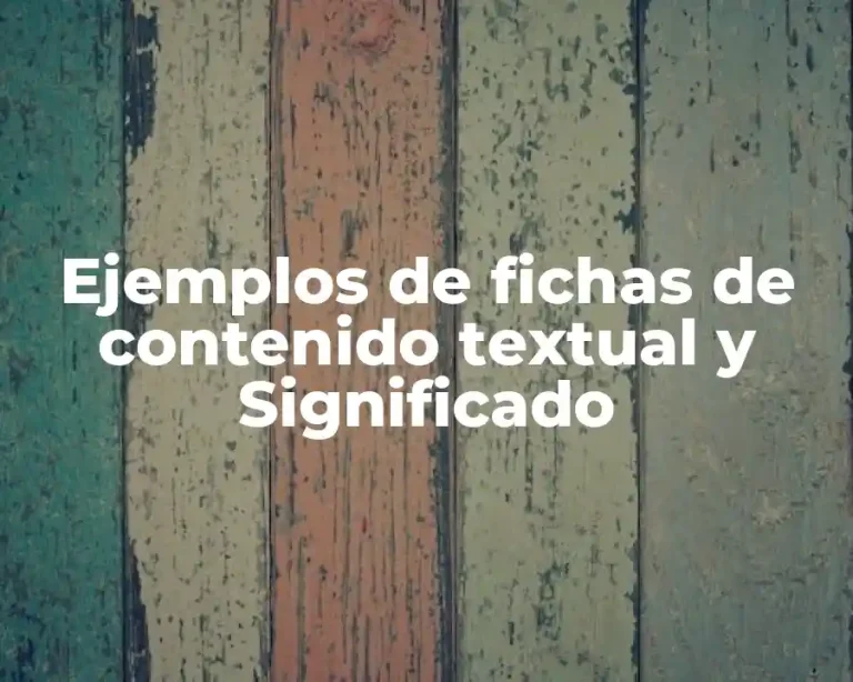 Ejemplos de fichas de contenido textual y Significado