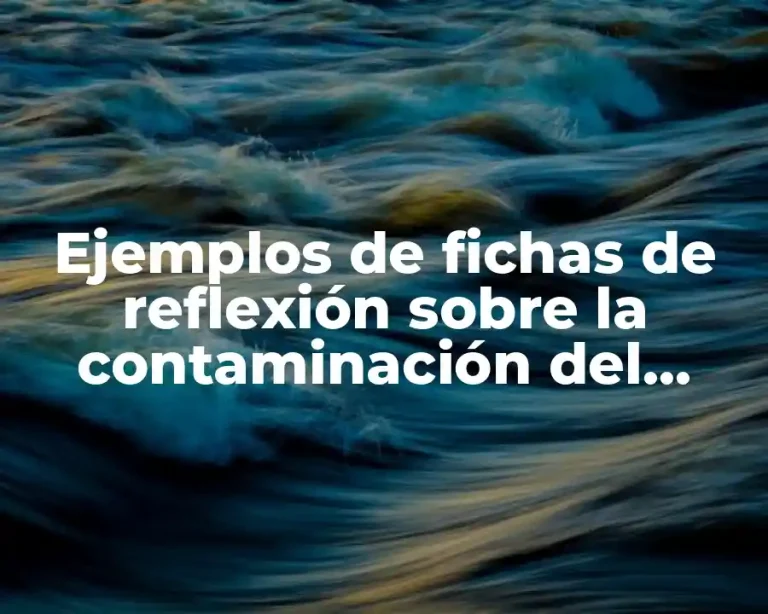 Ejemplos de fichas de reflexión sobre la contaminación del suelo