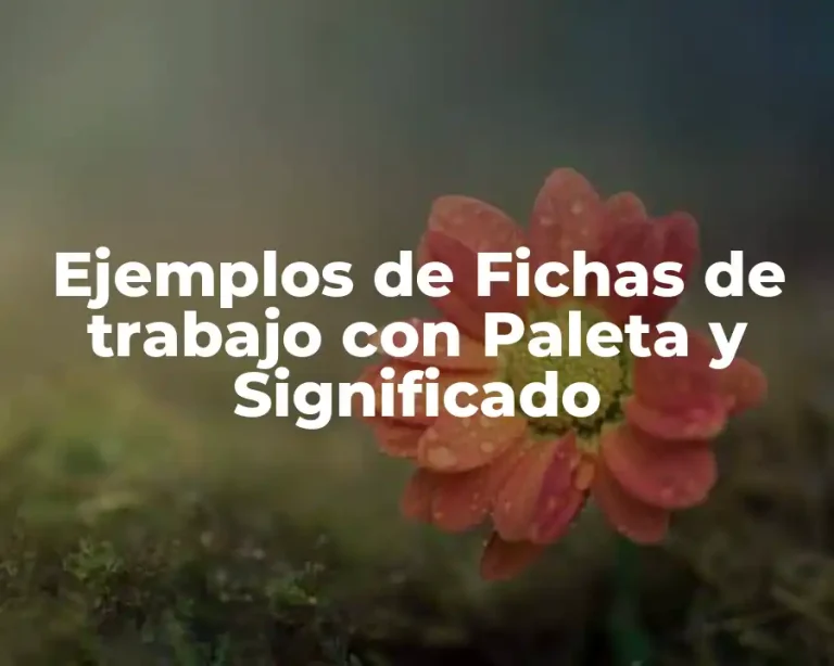 Ejemplos de Fichas de trabajo con Paleta y Significado