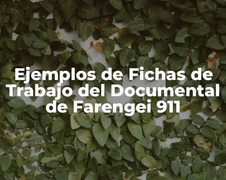 Ejemplos de Fichas de Trabajo del Documental de Farengei 911