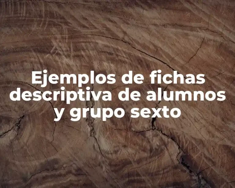 Ejemplos de fichas descriptiva de alumnos y grupo sexto
