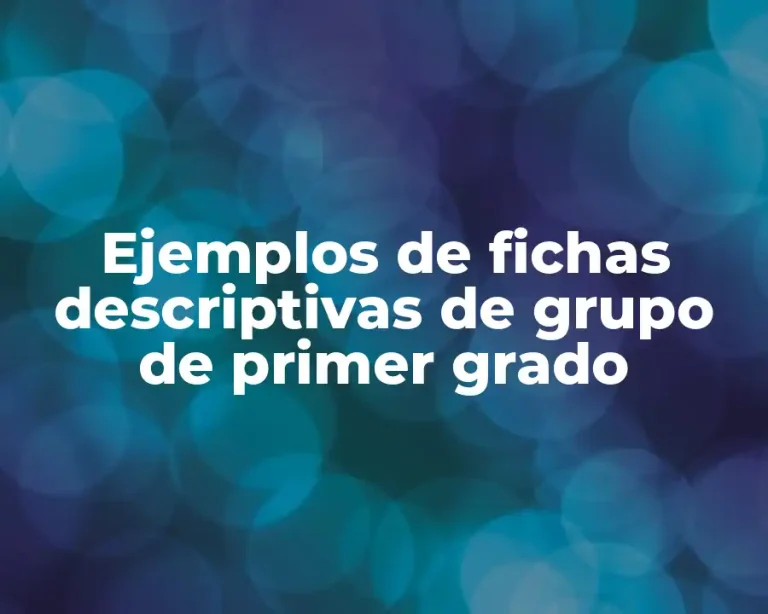 Ejemplos de fichas descriptivas de grupo de primer grado