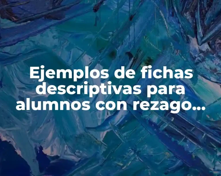 Ejemplos de fichas descriptivas para alumnos con rezago educativo