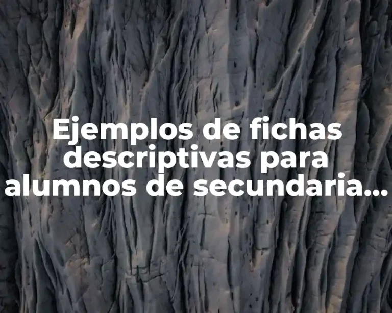 Ejemplos de fichas descriptivas para alumnos de secundaria y Significado