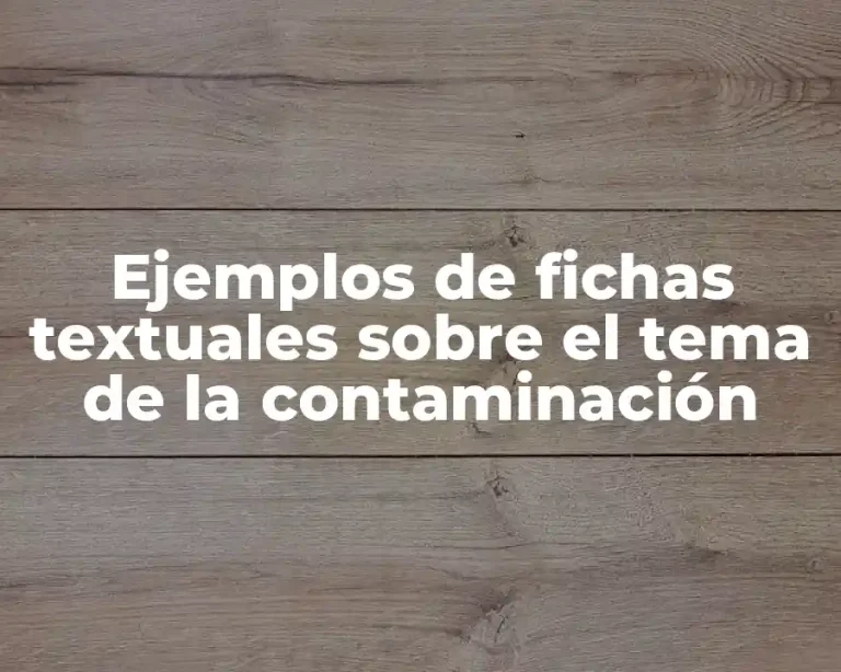 Ejemplos de fichas textuales sobre el tema de la contaminación