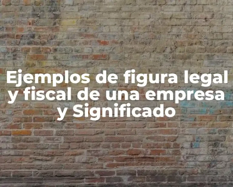 Ejemplos de figura legal y fiscal de una empresa y Significado