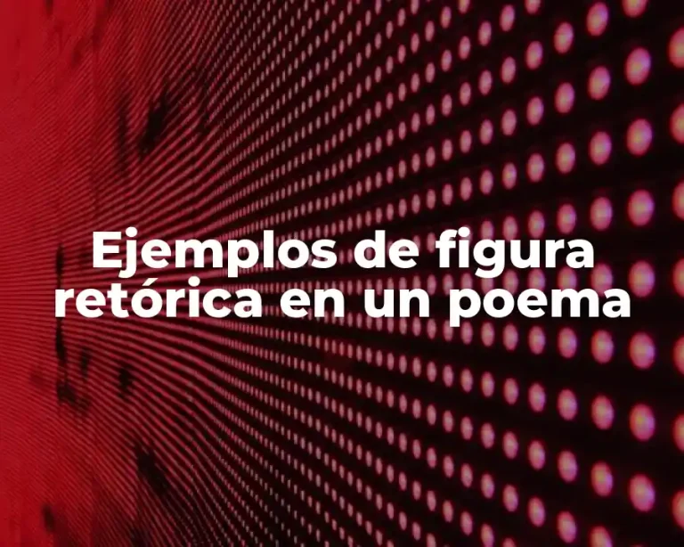 Ejemplos de figura retórica en un poema
