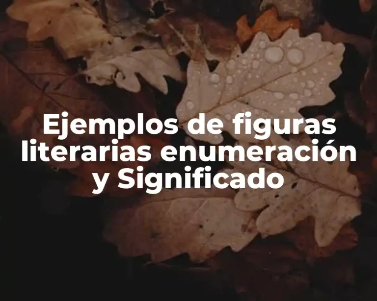 Ejemplos de figuras literarias enumeración y Significado