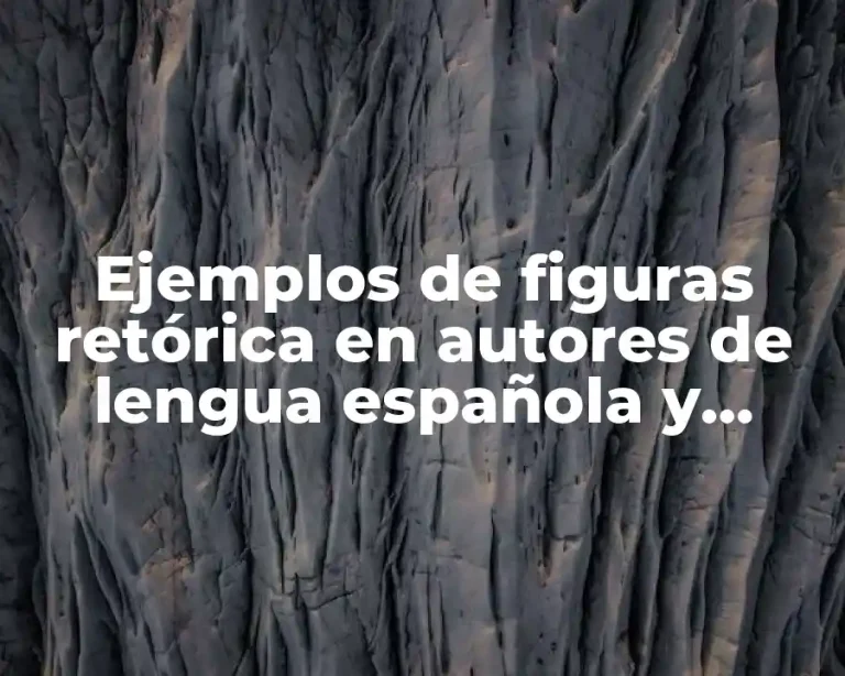 Ejemplos de figuras retórica en autores de lengua española y Significado