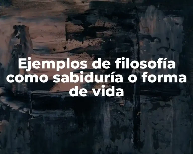 Ejemplos de filosofía como sabiduría o forma de vida