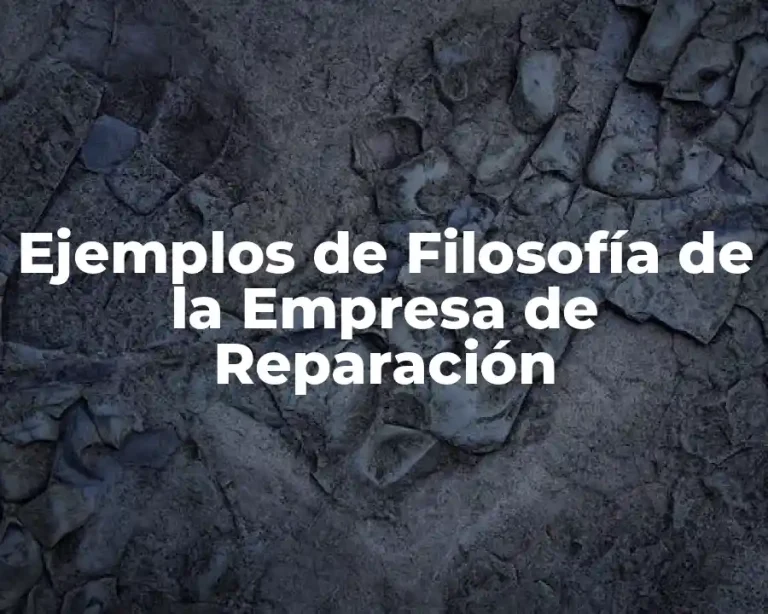 Ejemplos de Filosofía de la Empresa de Reparación