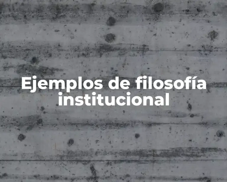 Ejemplos de filosofía institucional