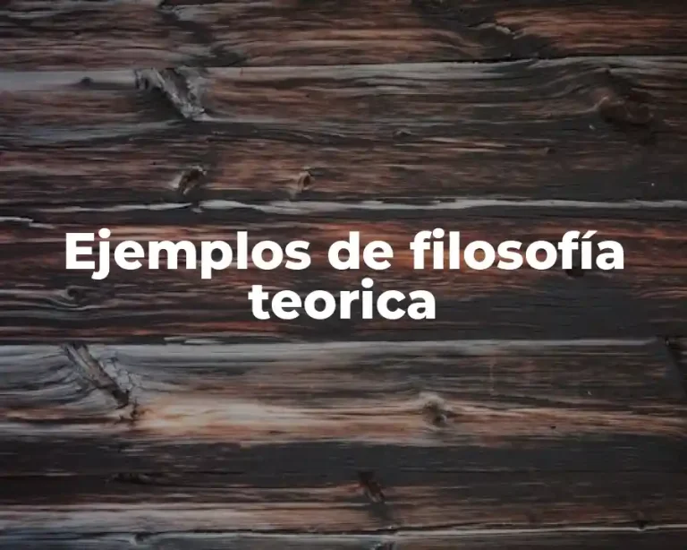 Ejemplos de filosofía teorica