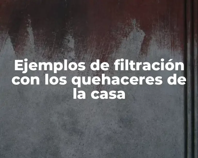 Ejemplos de filtración con los quehaceres de la casa