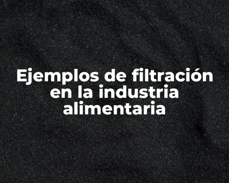 Ejemplos de filtración en la industria alimentaria