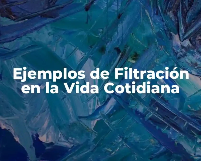 Ejemplos de Filtración en la Vida Cotidiana