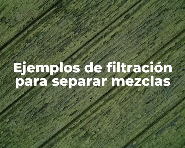 Ejemplos de filtración para separar mezclas