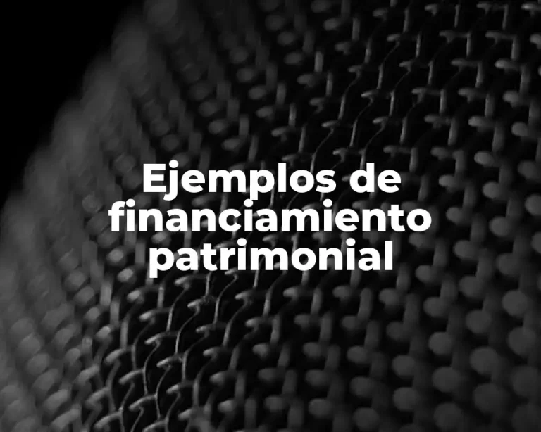 Ejemplos de financiamiento patrimonial