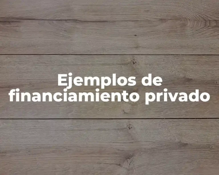 Ejemplos de financiamiento privado