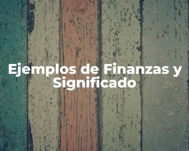 Ejemplos de Finanzas y Significado