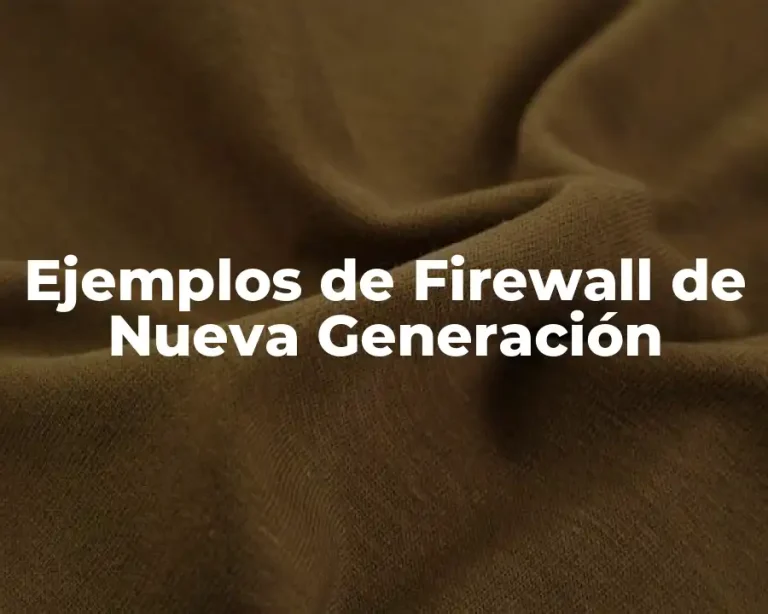 Ejemplos de Firewall de Nueva Generación
