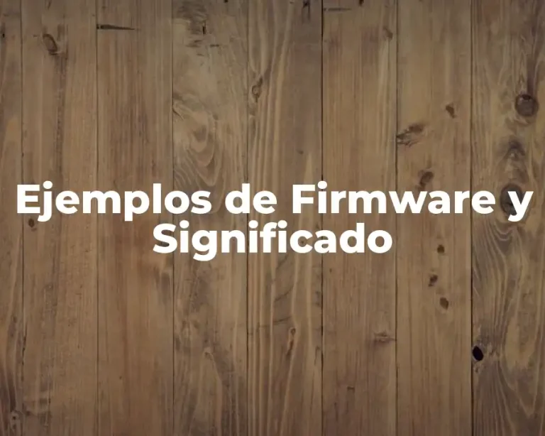 Ejemplos de Firmware y Significado