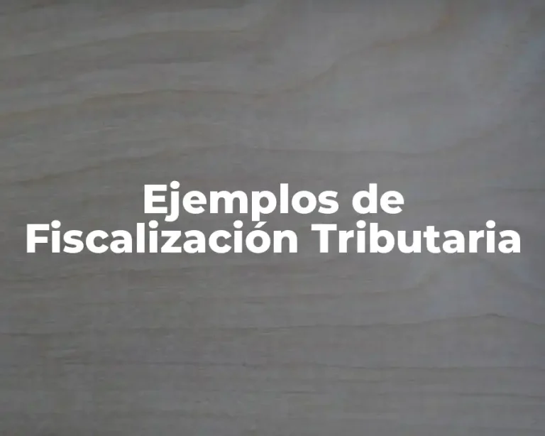 Ejemplos de Fiscalización Tributaria