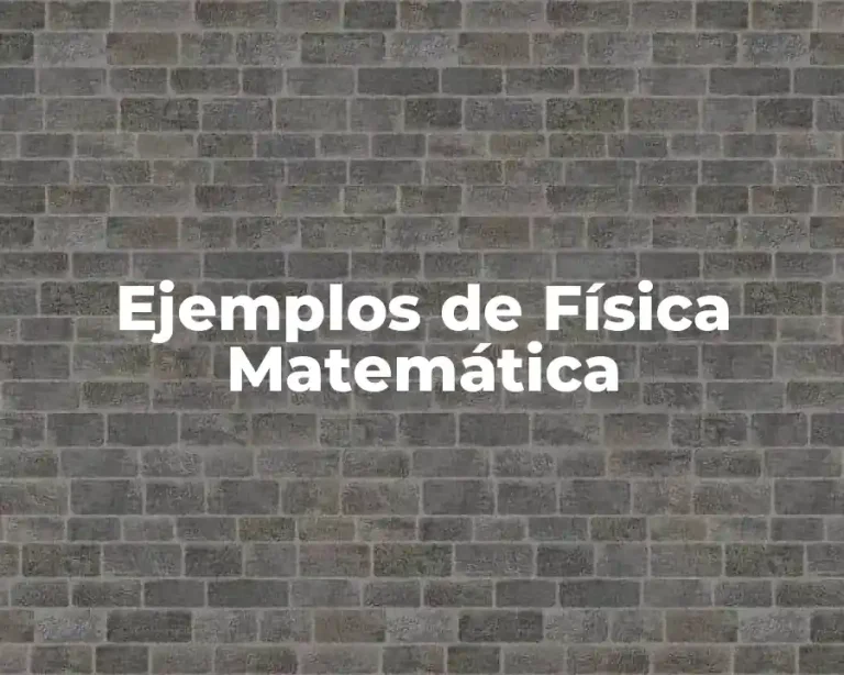 Ejemplos de Física Matemática