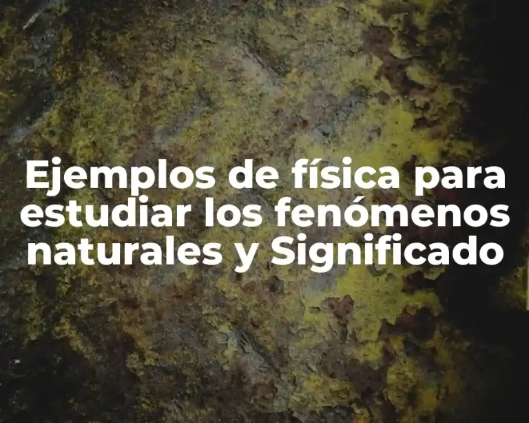 Ejemplos de física para estudiar los fenómenos naturales y Significado
