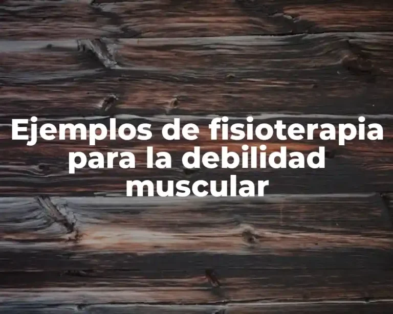 Ejemplos de fisioterapia para la debilidad muscular