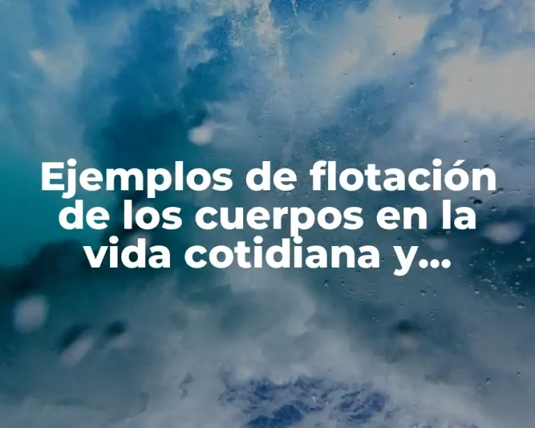 Ejemplos de flotación de los cuerpos en la vida cotidiana y Significado