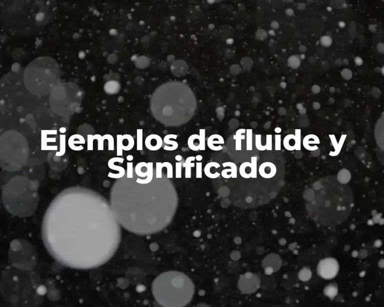 Ejemplos de fluide y Significado
