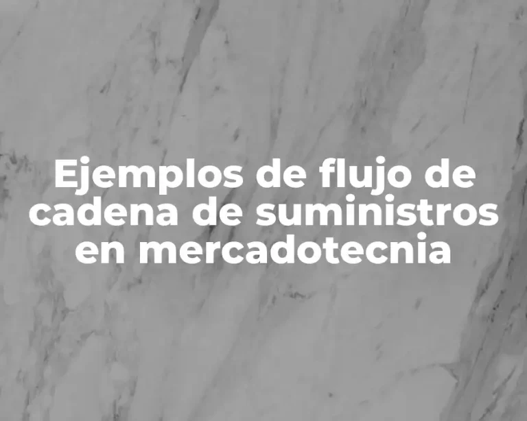 Ejemplos de flujo de cadena de suministros en mercadotecnia