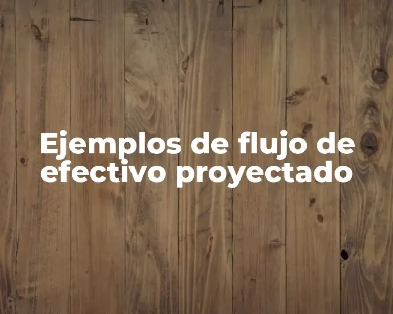 Ejemplos de flujo de efectivo proyectado