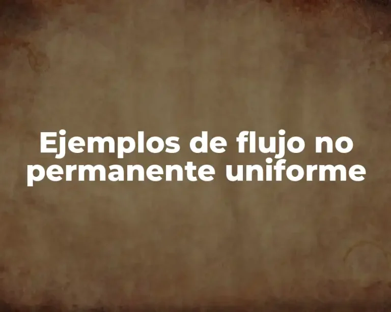Ejemplos de flujo no permanente uniforme