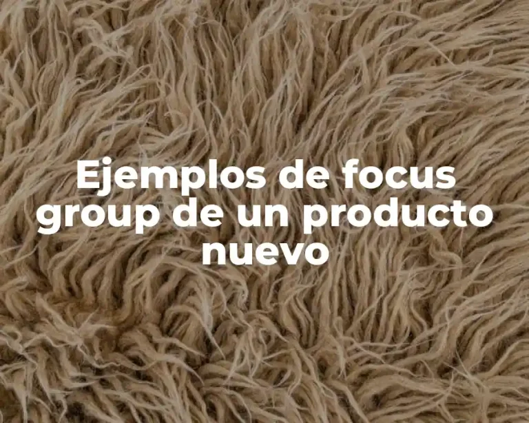 Ejemplos de focus group de un producto nuevo