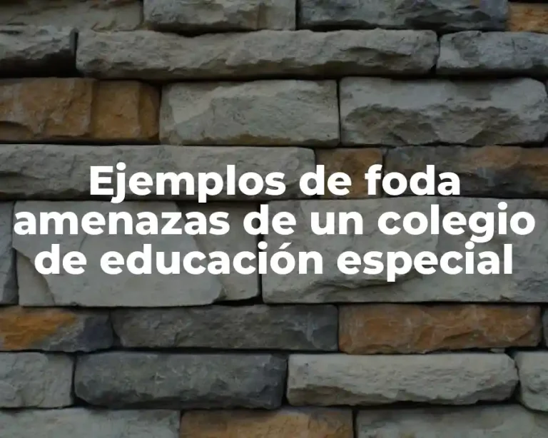 Ejemplos de foda amenazas de un colegio de educación especial