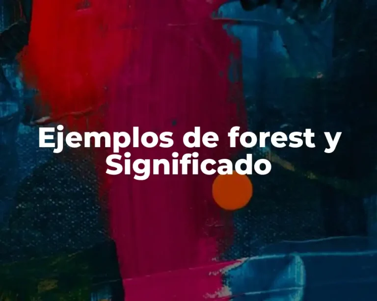 Ejemplos de forest y Significado