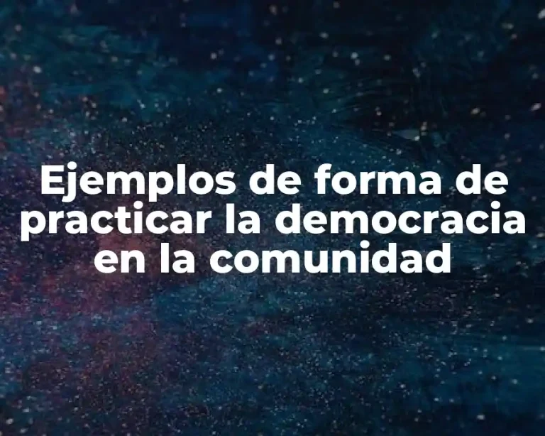 Ejemplos de forma de practicar la democracia en la comunidad