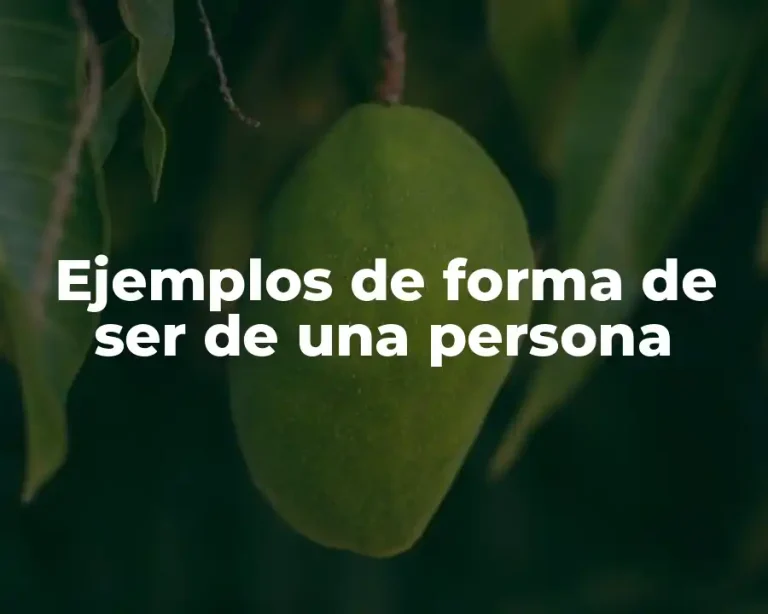 Ejemplos de forma de ser de una persona