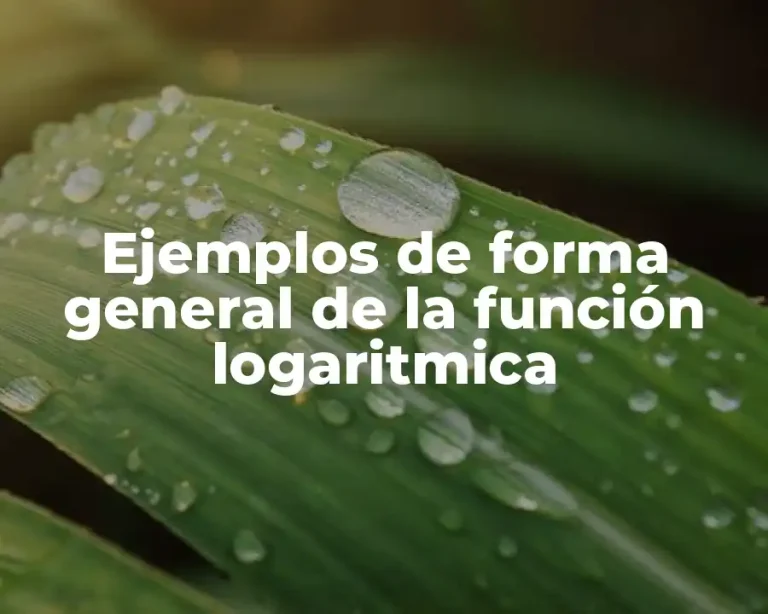 Ejemplos de forma general de la función logaritmica