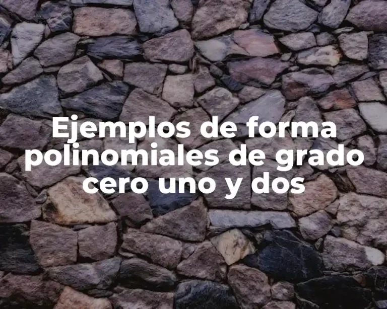 Ejemplos de forma polinomiales de grado cero uno y dos