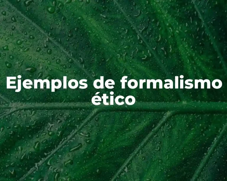 Ejemplos de formalismo ético