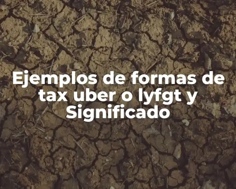 Ejemplos de formas de tax uber o lyfgt y Significado