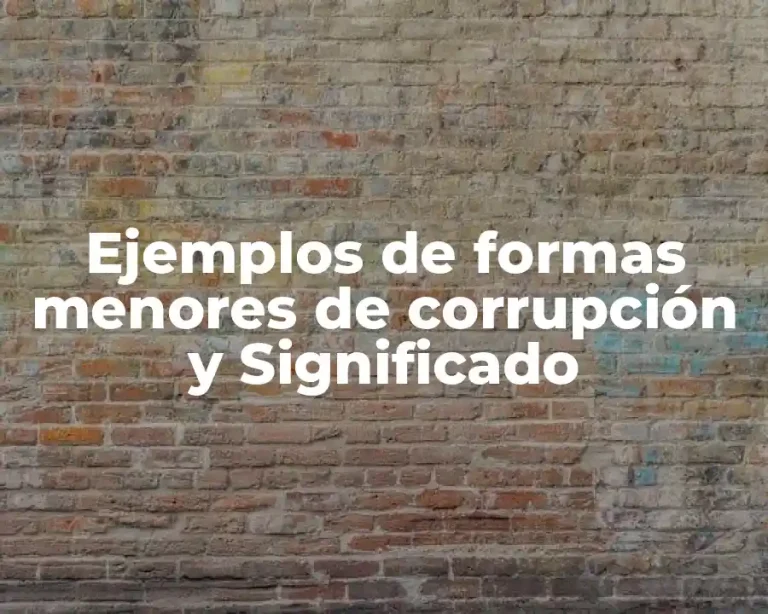 Ejemplos de formas menores de corrupción y Significado