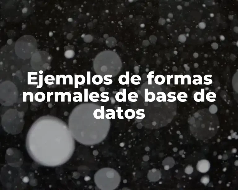 Ejemplos de formas normales de base de datos