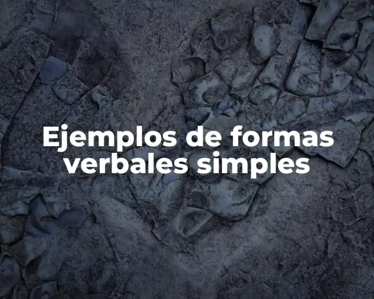 Ejemplos de formas verbales simples