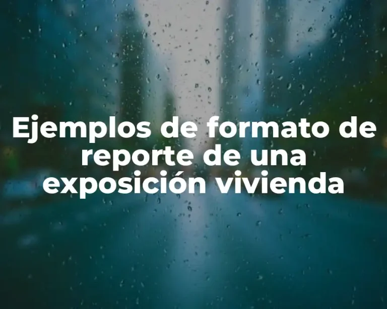 Ejemplos de formato de reporte de una exposición vivienda