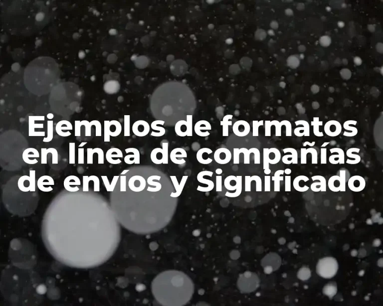 Ejemplos de formatos en línea de compañías de envíos y Significado