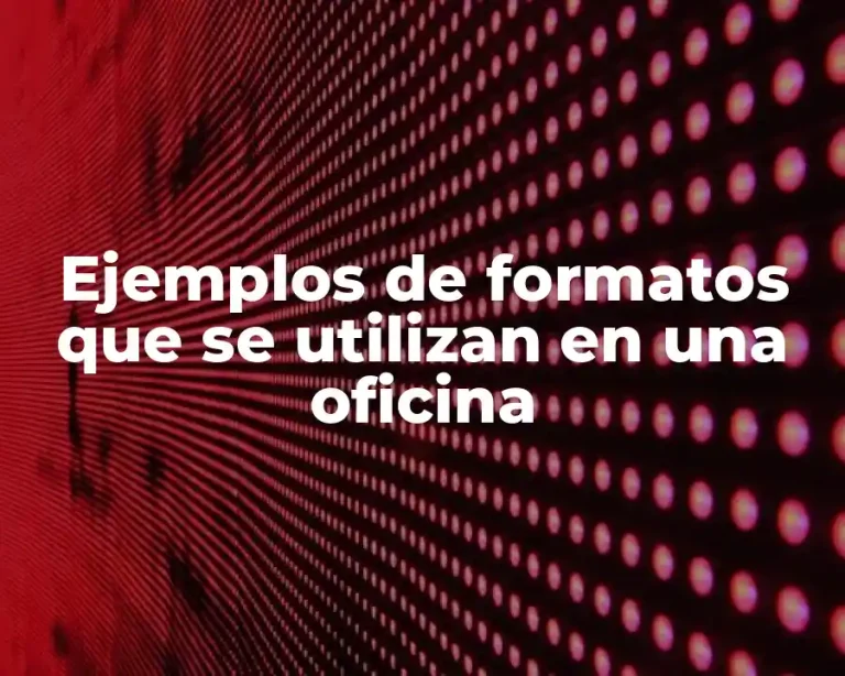 Ejemplos de formatos que se utilizan en una oficina